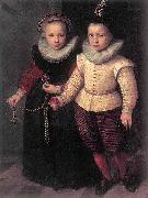 Cornelis Ketel Double Portrait of a Brother and Sister oil on canvas